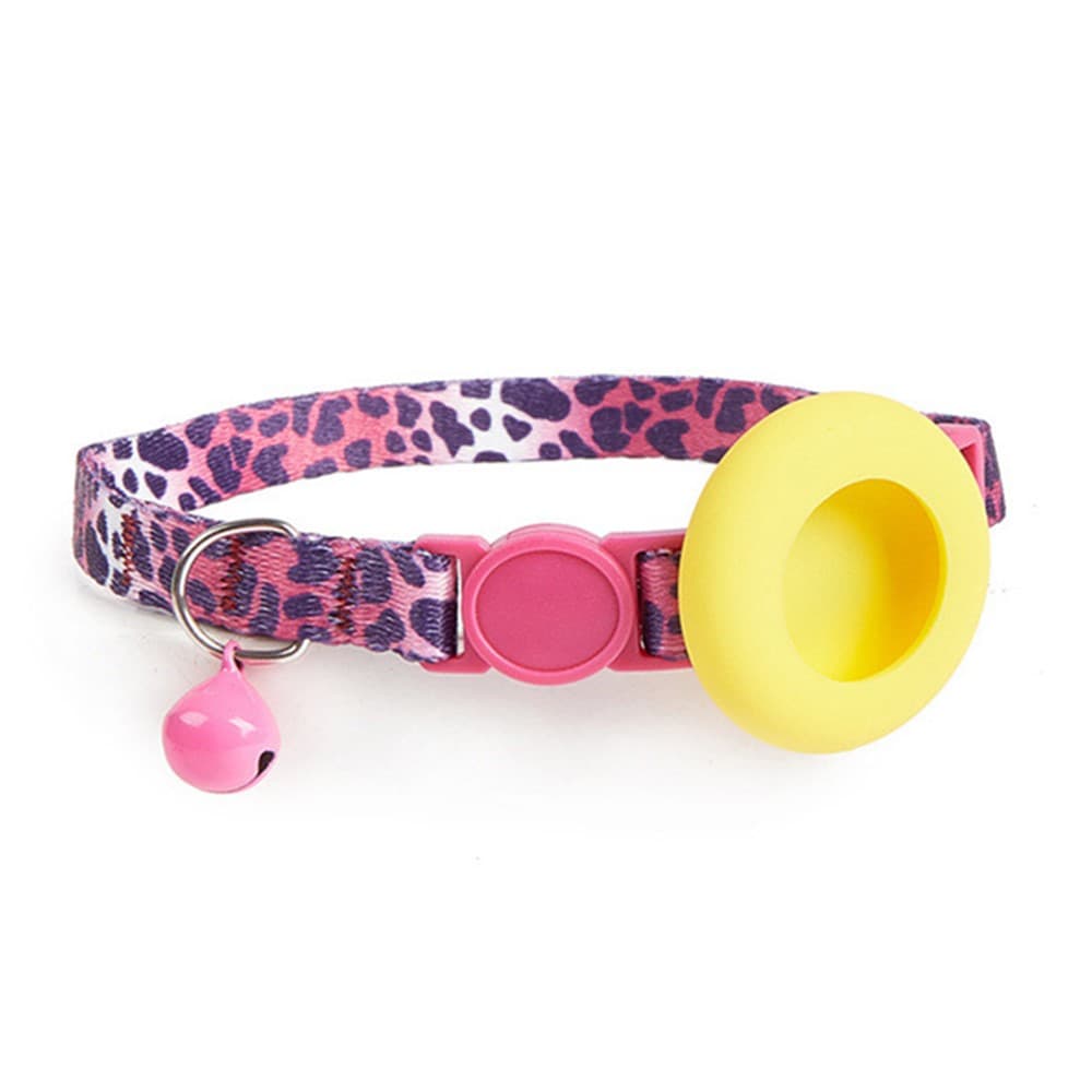 PROTEMIO JINGLY PAW Nyakörv csengővel és tokkal Apple AirTag LEOPARD PRINT