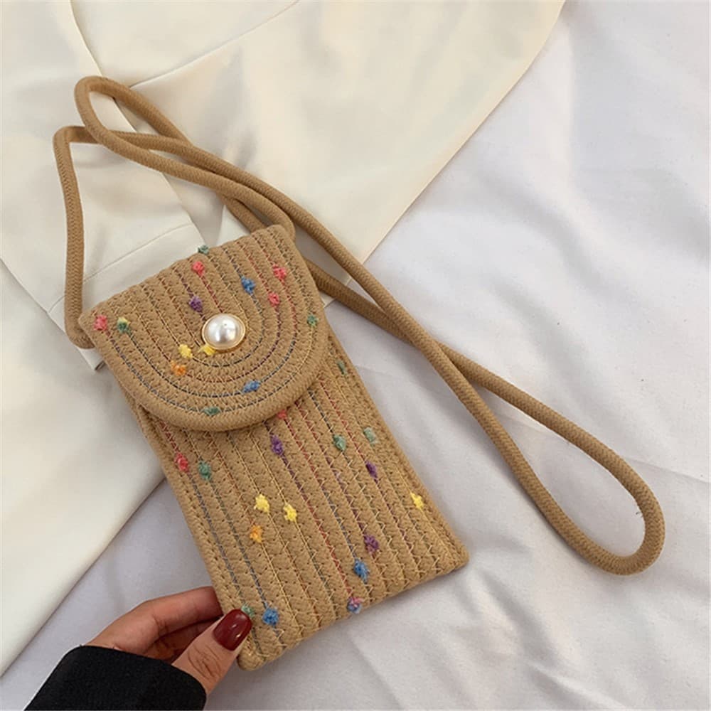 SOLARI Nyári crossbody telefontáska RAINBOW BROWN