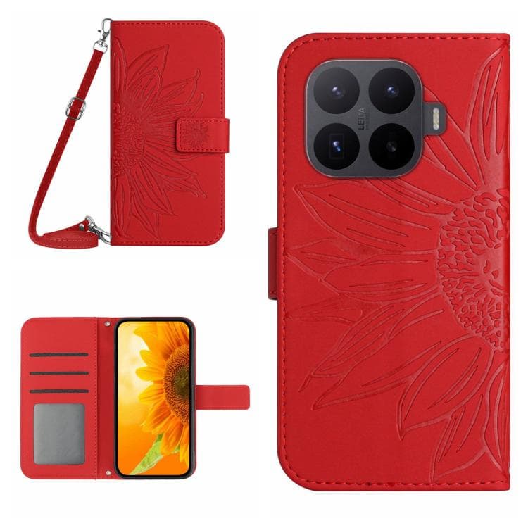 ART SUNFLOWER Pénztárca tok zsinórral Xiaomi 17T Pro piros