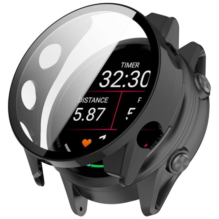 PC FULL COVER Műanyag védőtok üveggel Garmin Forerunner 970 fekete