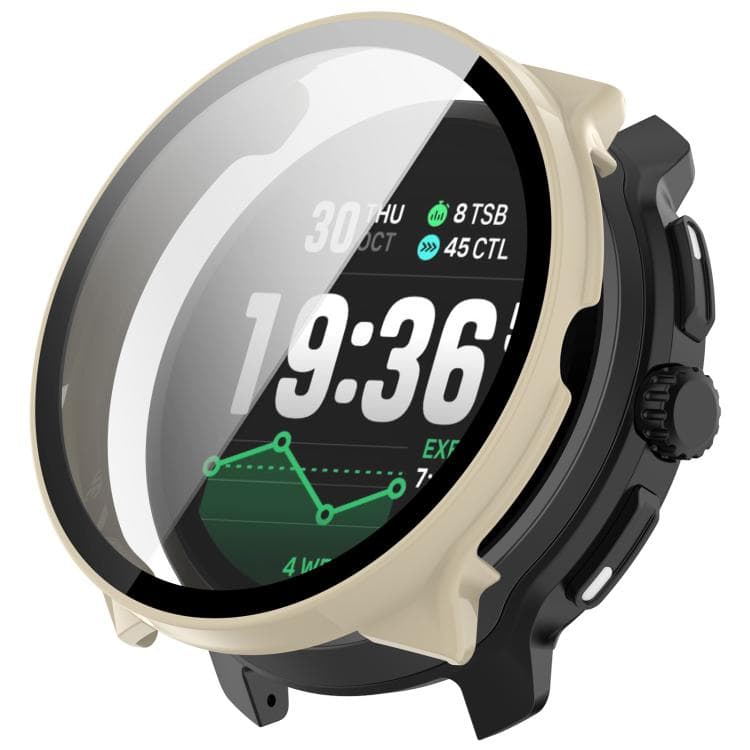 PC FULL COVER Műanyag tok üveggel Suunto Race 2 IVORY