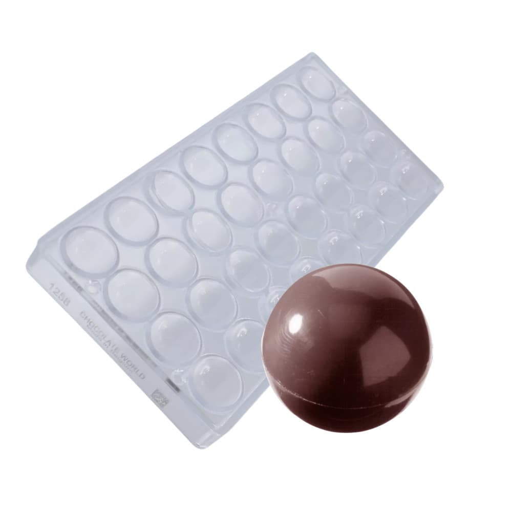 Chocolate World bonbon forma, polikarbonát, félgömb, 27,5x13,5cm