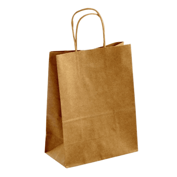 50 db Kraft dárkosztó táska 15 x 21 cm fogantyúval Színes papírtáskák ajándékokhoz termékcsomagolás tartós ökológiai papírtáskák