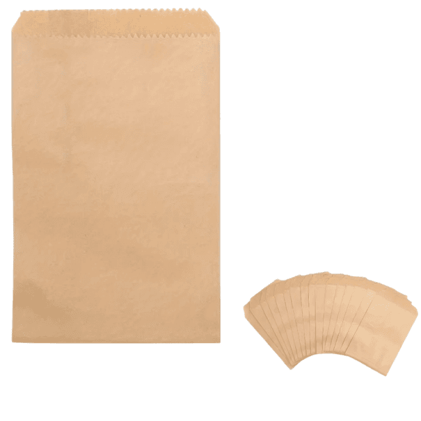 50 db Kraft papírzacskó 18,2 x 13,2 cm Élelmiszeripari természetes csomagolások Öko barátságos erős zacskók péksütemények, uzsonnák és