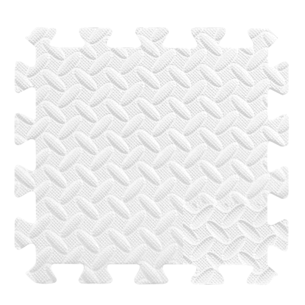 EVA habszivacs padlózat 12 db 30 x 30 x 0,6 cm Puzzle csempék peremmel Vízálló csúszásgátló hab a gyakorláshoz és gyerekszobákhoz fehér