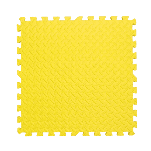 EVA habszivacs padlózat 12 db 30 x 30 x 0,6 cm Puzzle csempék peremmel Vízálló csúszásgátló hab a gyakorláshoz és gyerekszobákhoz sárga
