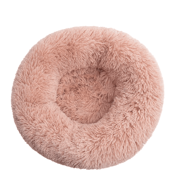 Kerek szőrös ágy kutyáknak és macskáknak 40 cm régi rózsaszín