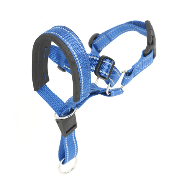 Nylonos szájkosaras hám kutyáknak M-es méretben Szájkerület 24,6–30,4 cm Nyakkerület 32,5–43,7 cm Állítható kényelmes hám a rágás