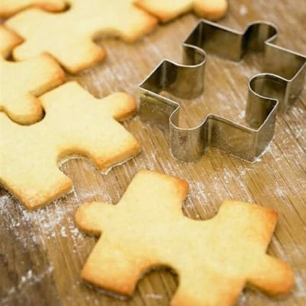 Rozsdamentes acél sütikiszúrógép puzzle alakú