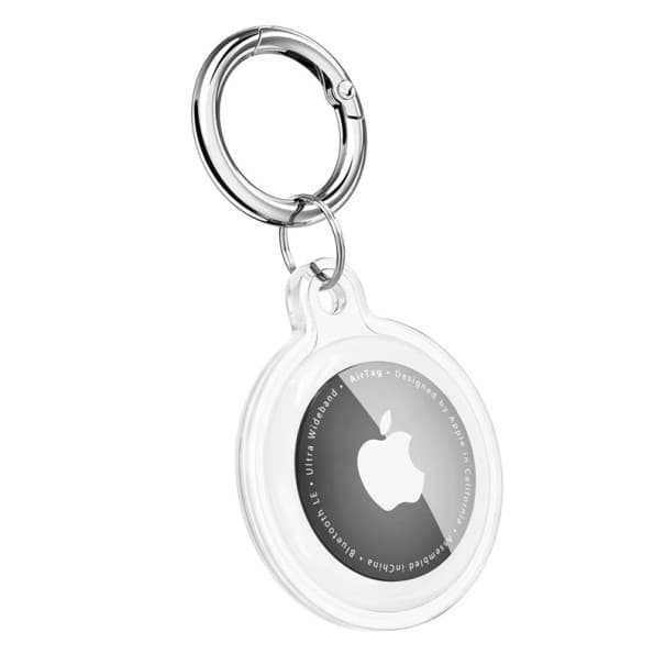 Vízálló átlátszó TPU kulcstartó és nyakörv Apple AirTag kutyák és macskák számára fehér