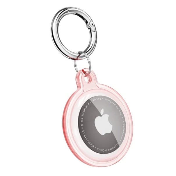 Vízálló átlátszó TPU kulcstartó és nyakörv Apple AirTag kutyák és macskák számára rózsaszín