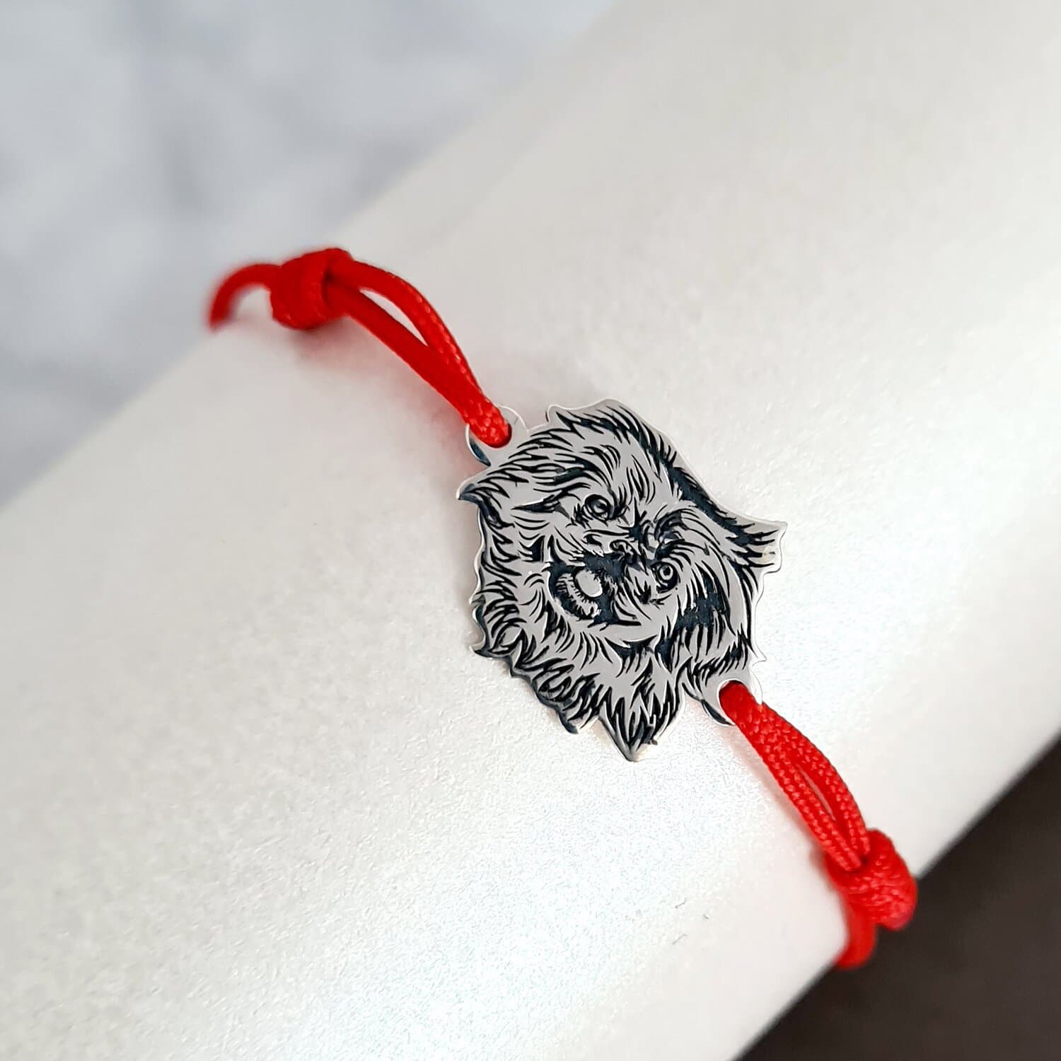 Pekingi Palotakutya Karkötő - 925 Sterling Ezüst - Állítható Zsinór