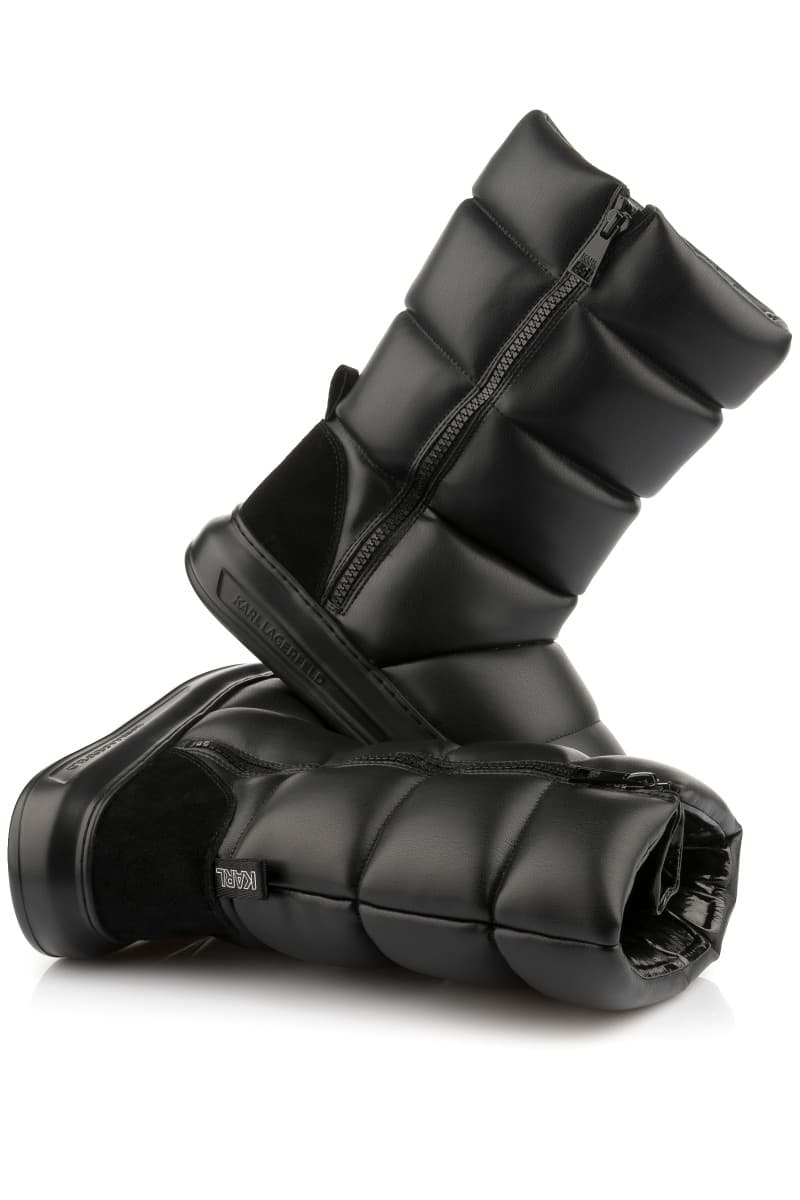 Hóczizma Karl Lagerfeld Kapri Kosi Padded Zip Boot Black Pu Mono