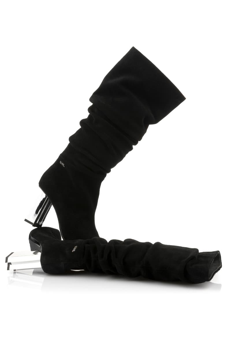 Cizma Karl Lagerfeld Kl Tower Slouch Knee Boot Black Suede