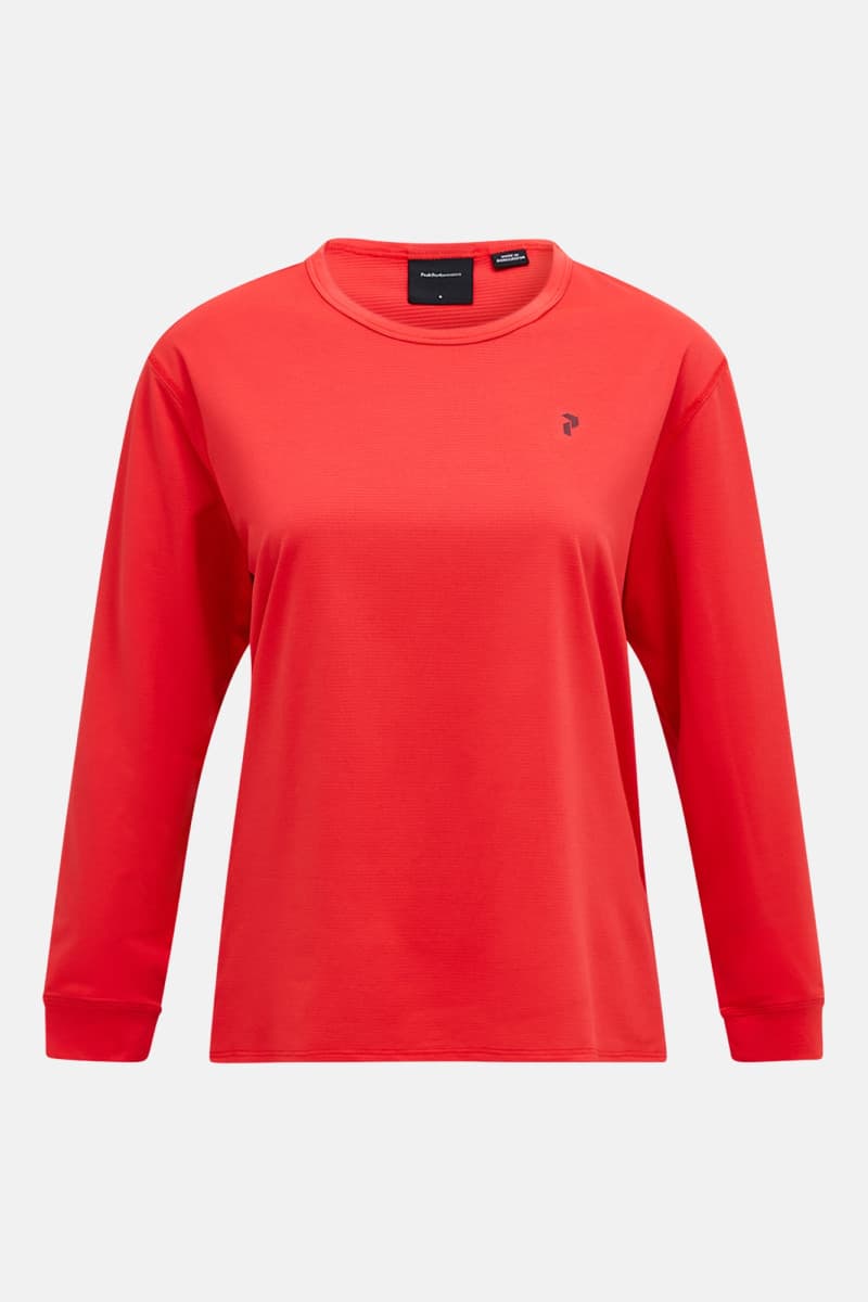 Póló Peak Performance W Trail Ls Brilliant Red/Black/