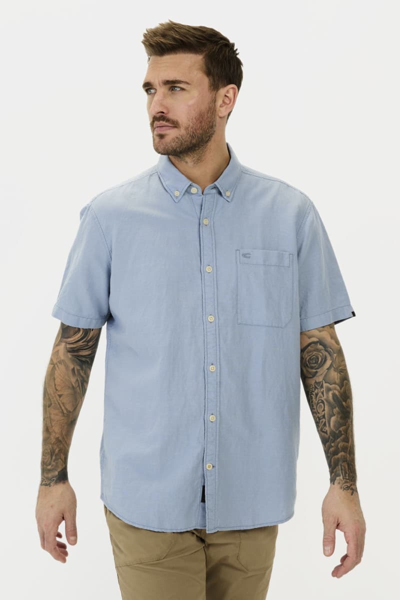 Ing Camel Active Shortsleeve Shirt Smoke Blue