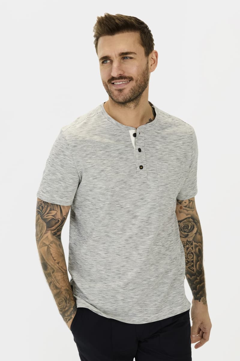 Póló Camel Active Henley 1/2 Arm Ecru