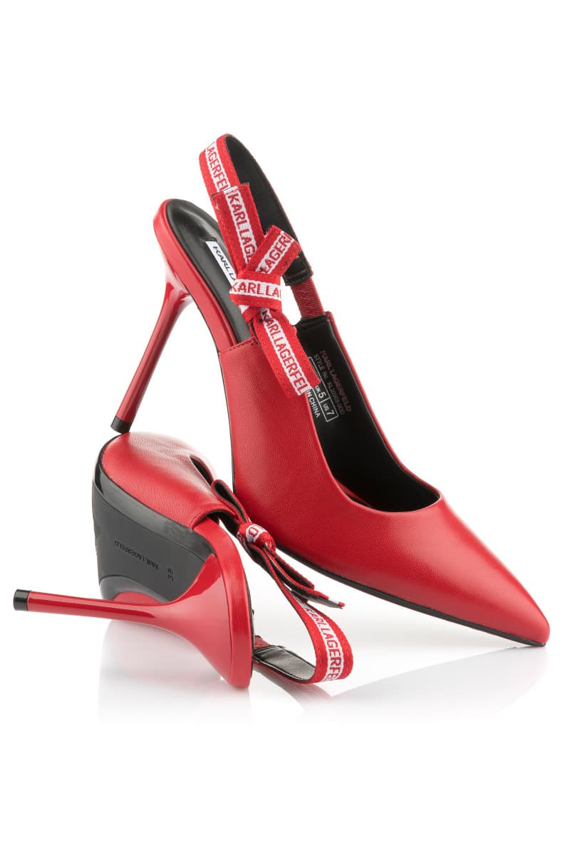 Körömcipő Karl Lagerfeld Sarabande Ribbon Sling Red Lthr