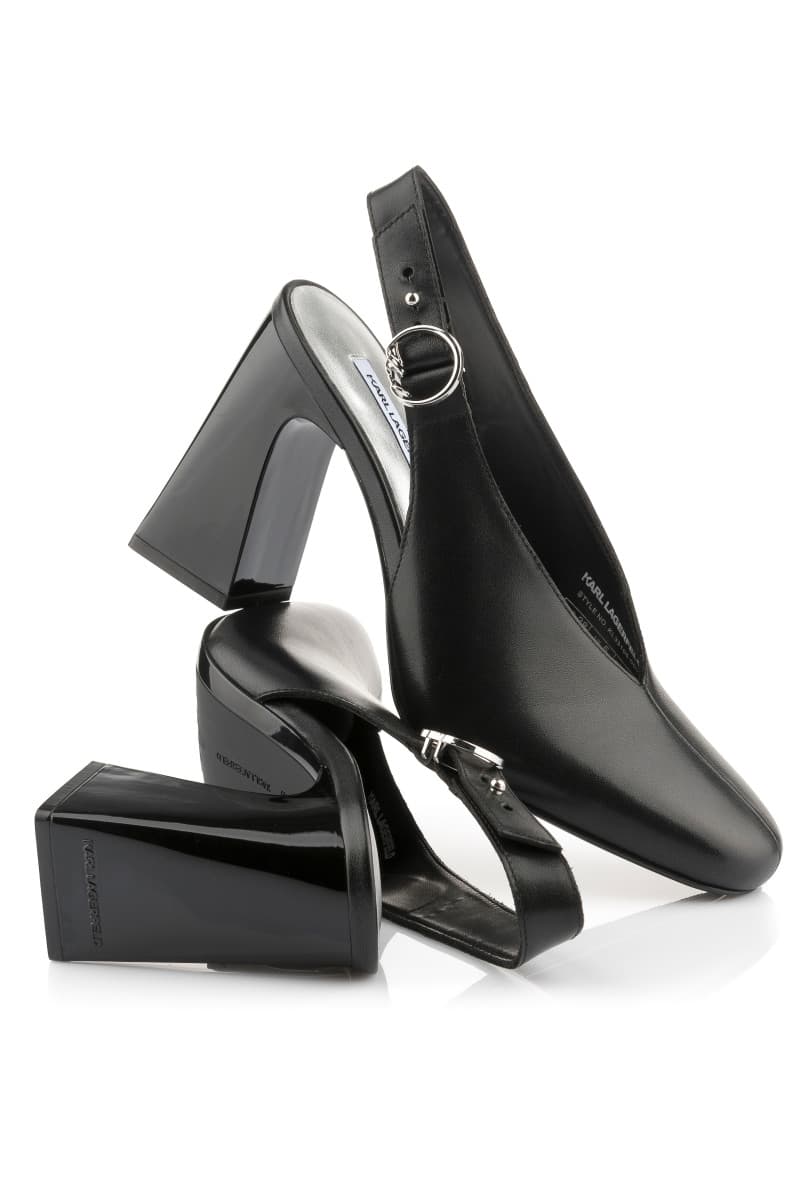 Körömcipő Karl Lagerfeld Astra Nova Hi Vamp Sling Black Lthr