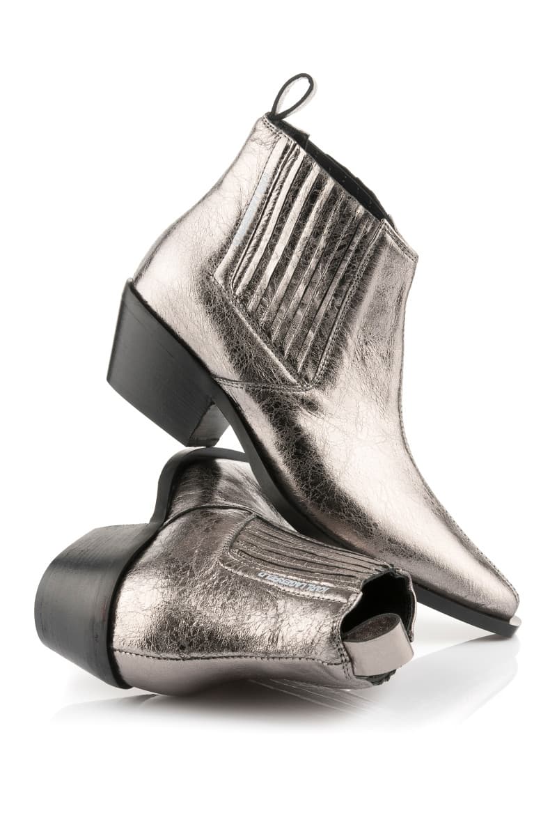 Bokacipő Karl Lagerfeld Kansas Short Gore Boot Dark Metal Textured Lthr