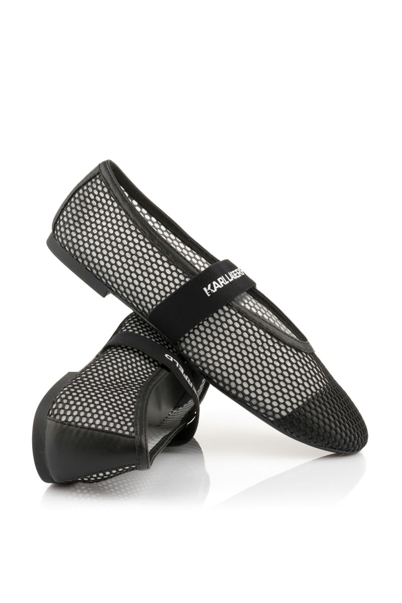 Balerinák Karl Lagerfeld Karo Mesh Pump Black Net Textile