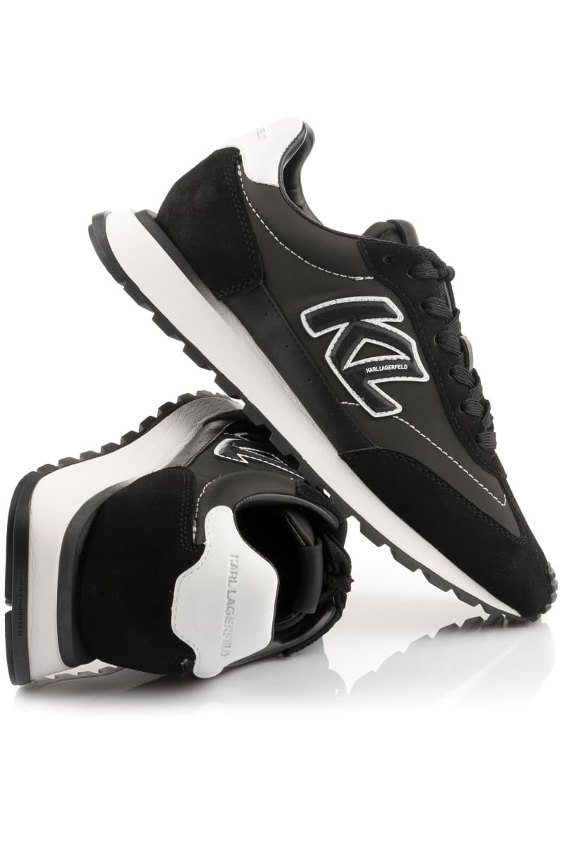 Sportcipő Karl Lagerfeld Kairo Kl Sidetrim Lo Mix Black Lthr & Textile