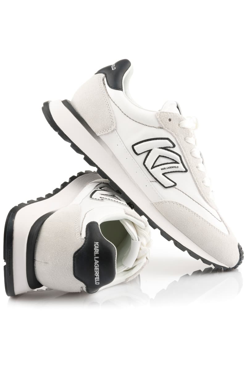 Sportcipő Karl Lagerfeld Kairo Kl Sidetrim Lo Mix White Lthr & Textile W/Black