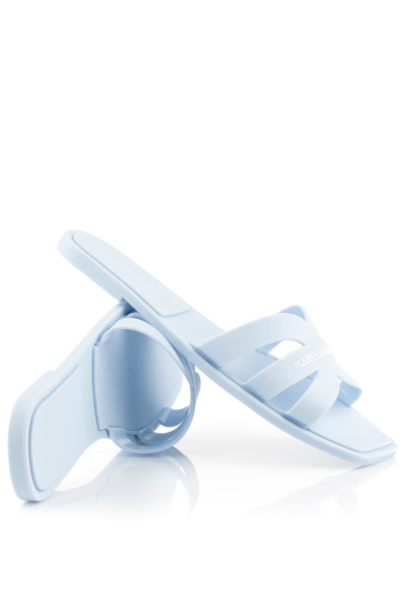Papucs Karl Lagerfeld Jelly Iv Matt Slide Light Blue Rubber