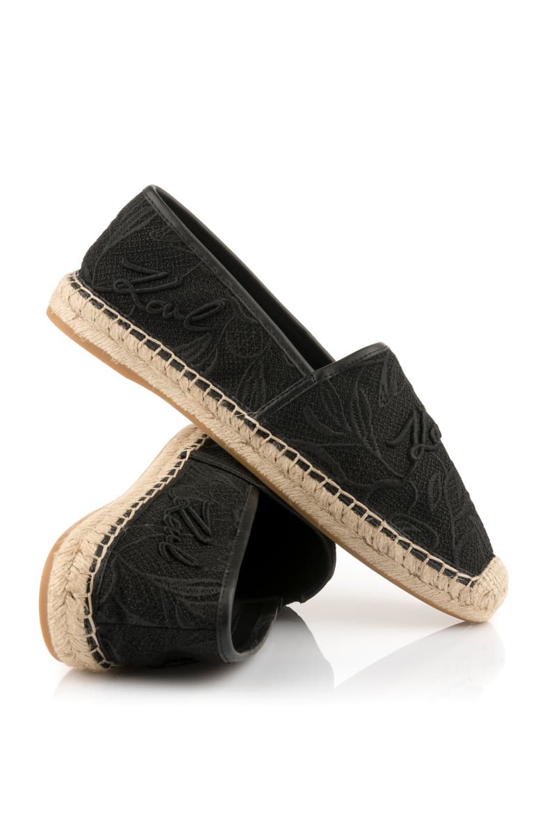 Espadrilles Karl Lagerfeld Kamini Orchid Lace Slip On Black Mesh