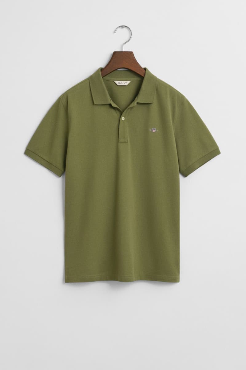 PÓLÓ GANT SHIELD SS PIQUE WASHED OLIVE