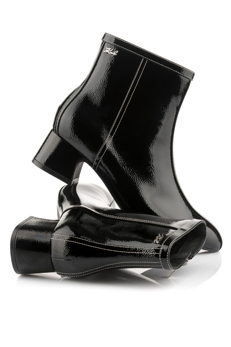 Bokacipő Karl Lagerfeld Bonnie Ankle Zip Boot Black Lthr