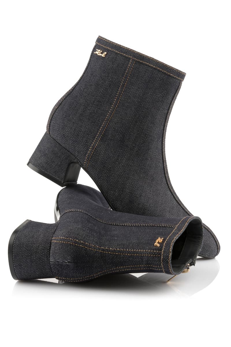 Bokacipő Karl Lagerfeld Bonnie Ankle Zip Boot Denim