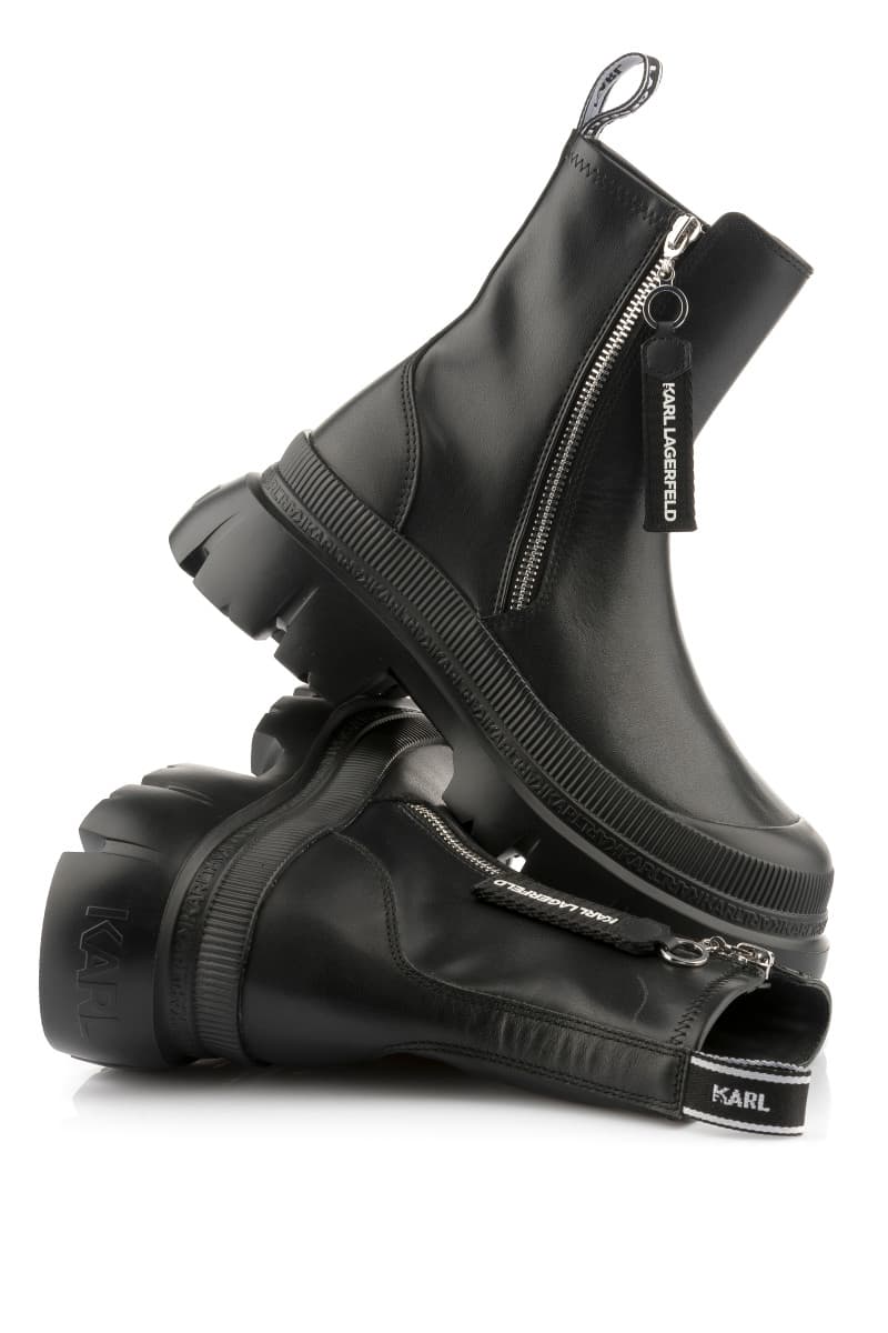 Bokacipő Karl Lagerfeld Trekka Max Hi Ankle Zip Boot Black Lthr