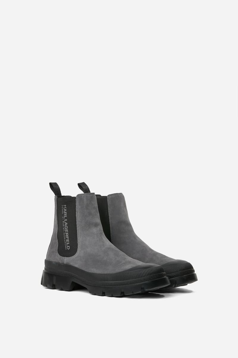 Bokacipő Karl Lagerfeld Jeans Trekka Mens Rsg Mid Gore Boot Dark Grey Suede