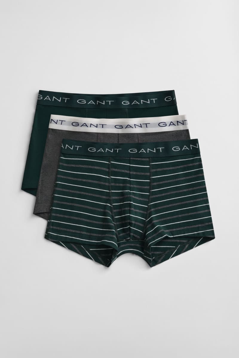 ALSÓNEMŰ GANT STRIPED TRUNK 3-PACK GIFT BOX TARTAN GREEN