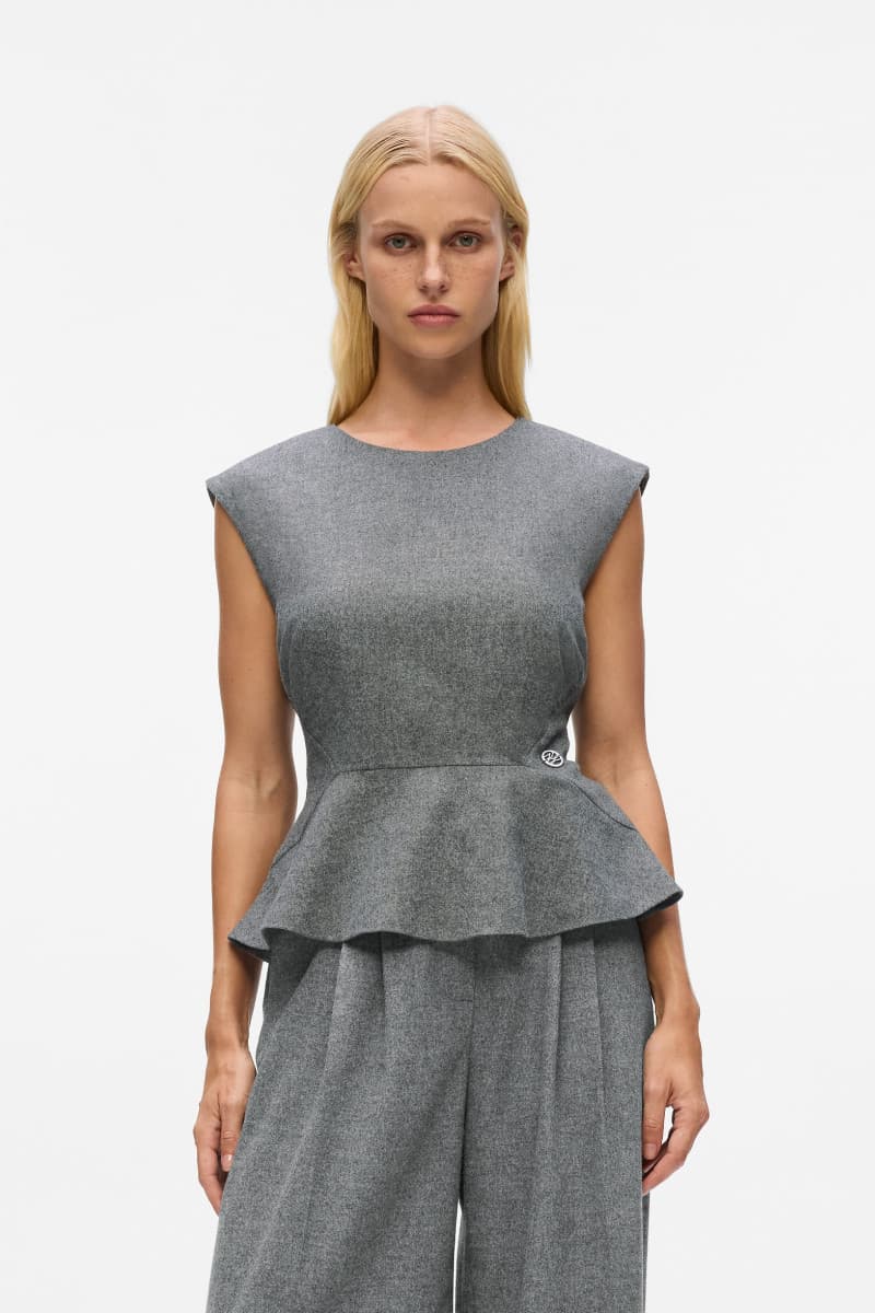 Top Karl Lagerfeld Flannel Top Medium Grey Melange