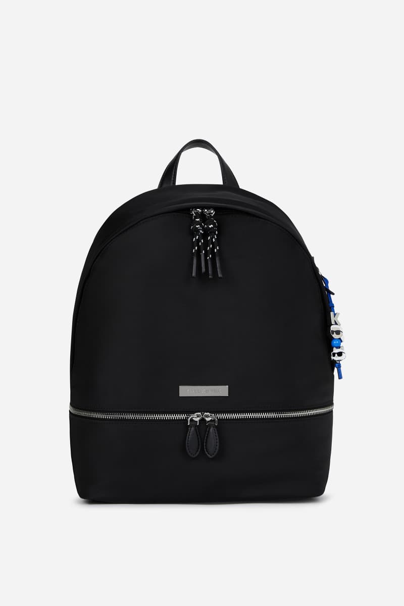 Hátizsák Karl Lagerfeld Ikon Nylon Zip Lapt Backpack Black