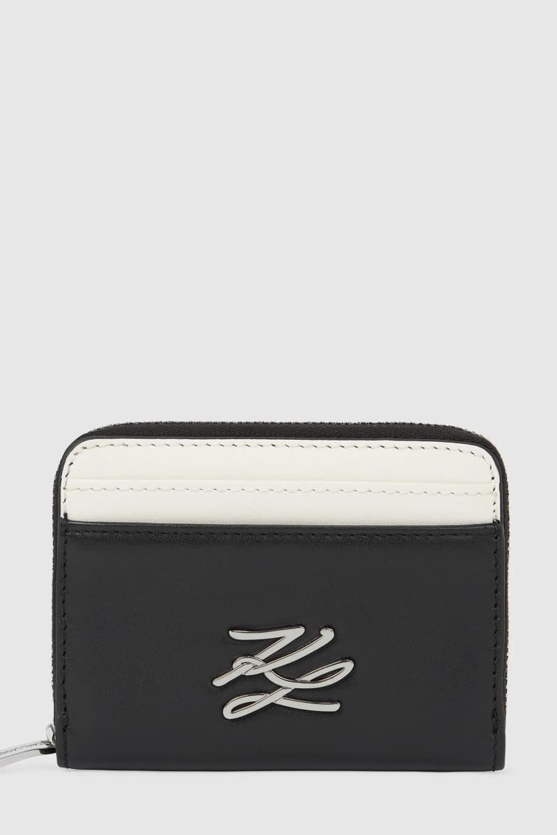 Pénztárca Karl Lagerfeld K/Autograph Sm Zip Wallet Black/White