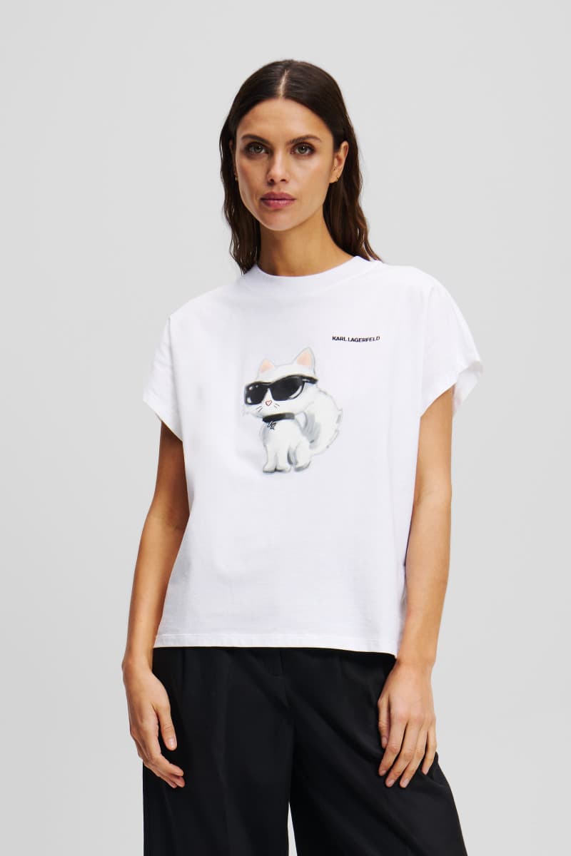 Póló Karl Lagerfeld Ikon Aquarelle C Loose T-Shirt White