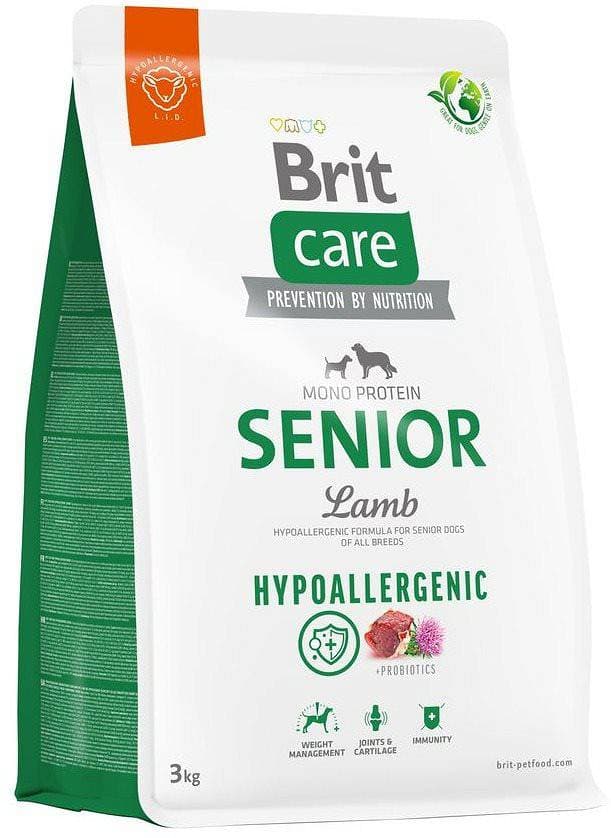 BRIT CARE Hypoallergenic Senior Lamb 3kg bárányos öreg kutyáknak