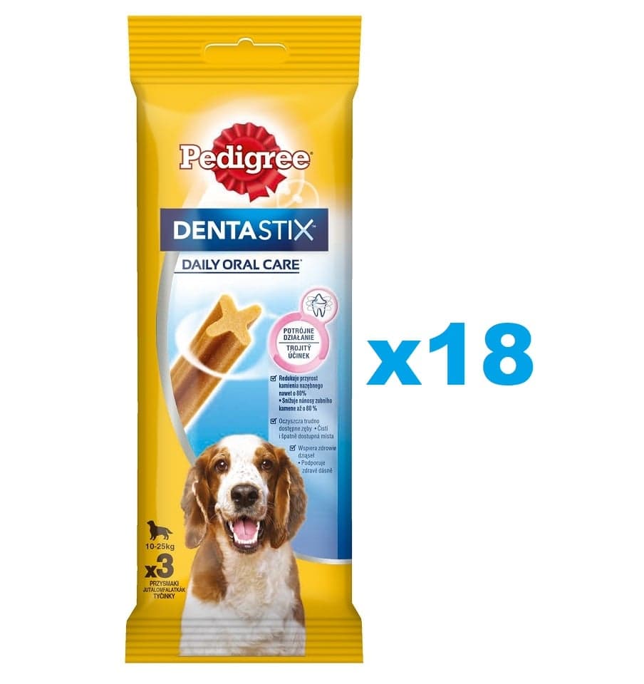 PEDIGREE DentaStix (közepes fajták) fogászati csemegék kutyáknak 54 db. - 18x77g