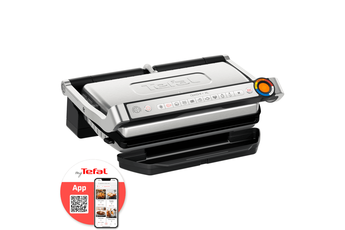 Elektromos grill Tefal OptiGrill+ XL GC727D10 Rozsdamentes/Fekete