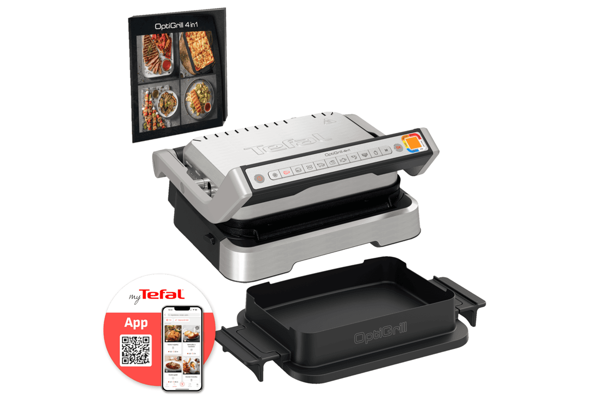 Elektromos grill Tefal Optigrill 4IN1 Inox GC774D30