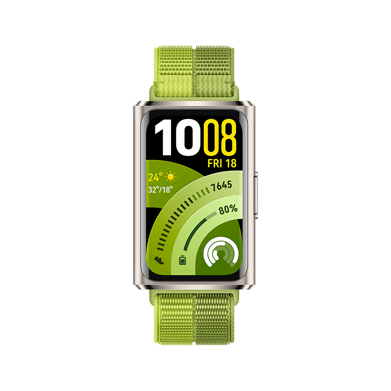 HUAWEI Band 11 Pro Green Titanium Aluminum Alloy Case Green Nylon Strap