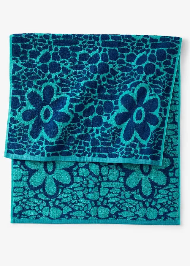 Törölköző Jacquard virágmintás dizájnban