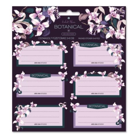 Ars Una: Botanic Orchid csomagolt füzetcímke 3x6db