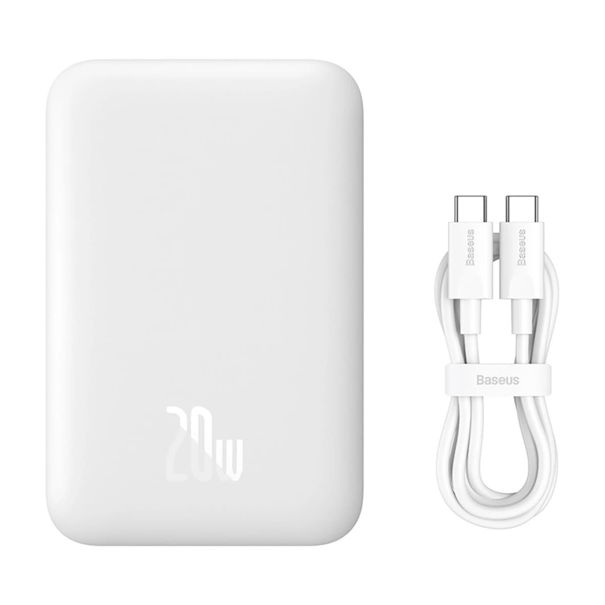 BASEUS MAGNETIC MINI Külső töltő, MagSafe 20W 6000 mAh fehér